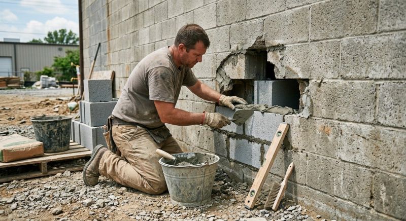 Cinder Block Wall Repair in North Fort Myers, FL