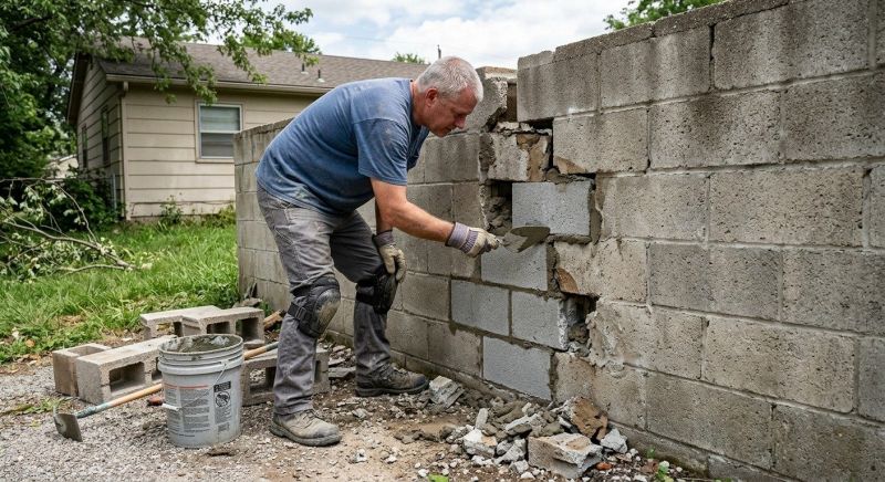 Cinder Block Wall Repair in Punta Gorda, FL