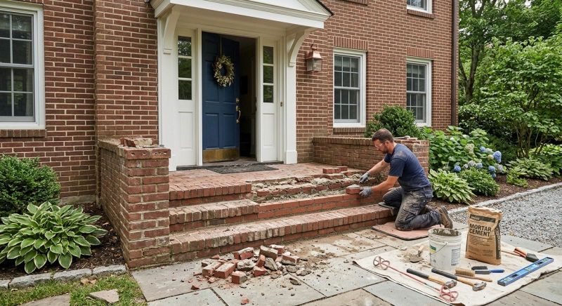 Entryway Brick Repair in North Fort Myers, FL